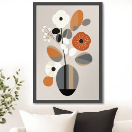 Mid Century Modern Floral Poster