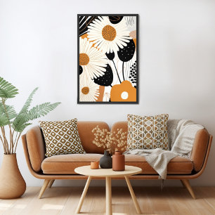Mid Century Modern Floral Poster