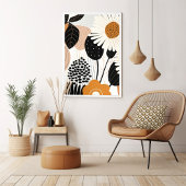 Mid Century Modern Floral Poster