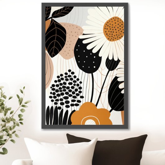 Mid Century Modern Floral Poster
