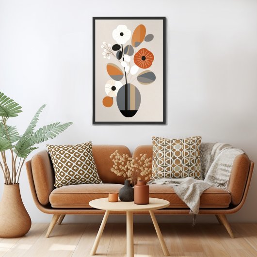 Mid Century Modern Floral Poster