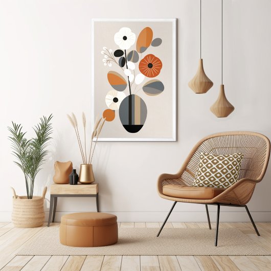 Mid Century Modern Floral Poster