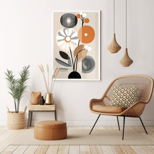 Mid Century Modern Floral Poster