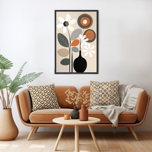 Mid Century Modern Floral Poster