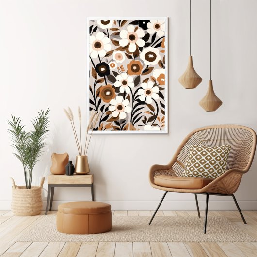 Mid Century Modern Floral Poster