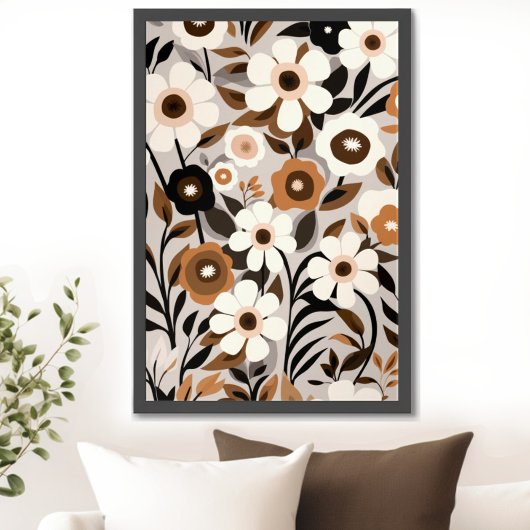 Mid Century Modern Floral Poster