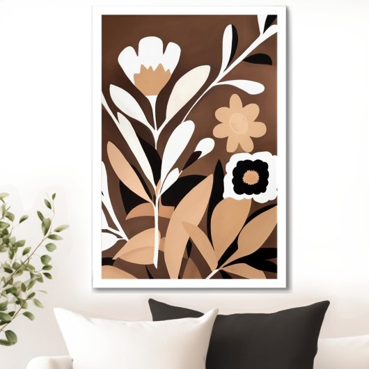 Mid Century Modern Floral Poster
