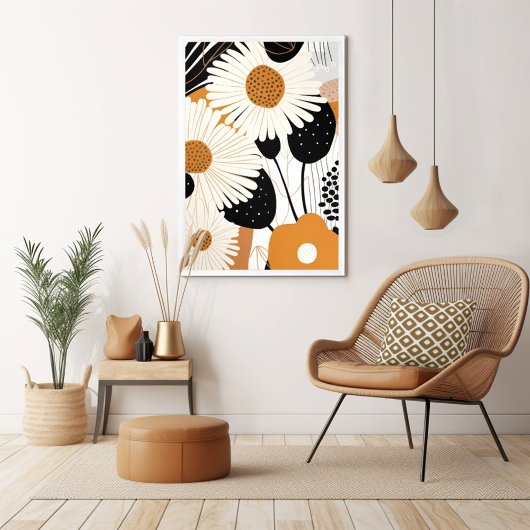 Mid Century Modern Floral Poster