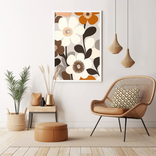 Mid Century Modern Floral Poster