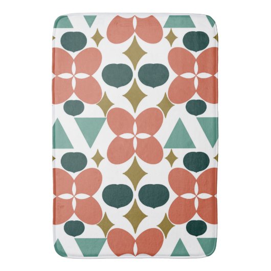 Mid Century Modern Flower Diamond Badmat (Voorkant Verticaal)