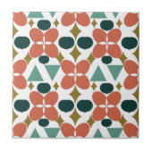 Mid Century Modern Flower Diamond Pattern Tegeltje (Voorkant)