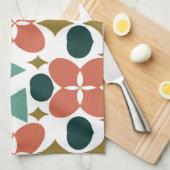 Mid Century Modern Flower Diamond Pattern Theedoek (Quarter Fold)