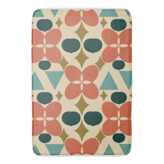 Mid Century Modern Flower Diamond Yellow Badmat (Voorkant Verticaal)