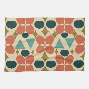 Mid Century Modern Flower Diamond Yellow Theedoek