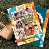 Mid Century Modern Fun Multi Foto Feestdagen Kaart