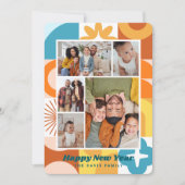 Mid Century Modern Fun Multi Photo Nieuwjaar Kaart (Voorkant)