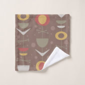 Mid Century Modern Garden Bruin Bad Handdoek (Wasdoekje)