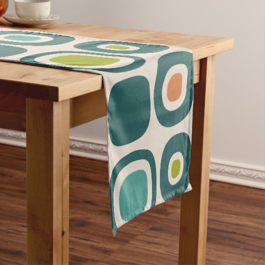 Mid Century Modern Garden Path Pattern Korte Tafelloper (Voorbeeld)