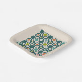 Mid Century Modern Garden Path Pattern Papieren Bordje (Gebogen)