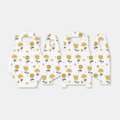 Mid Century Modern Geel Bloempatroon Bedankdoosjes (Uitgevouwen)