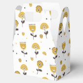 Mid Century Modern Geel Bloempatroon Bedankdoosjes (Geopend)