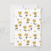 Mid Century Modern Geel Bloempatroon Bedankkaart (Achterkant)