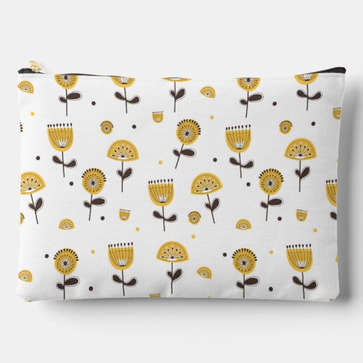 Mid Century Modern Geel Bloempatroon Etui (Voorkant)