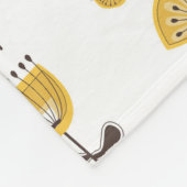 Mid Century Modern Geel Bloempatroon Fleece Deken (Hoek)