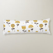 Mid Century Modern Geel Bloempatroon Lichaamskussen (Achterkant)