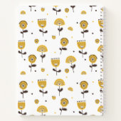 Mid Century Modern Geel Bloempatroon Notitieboek (Achterkant)