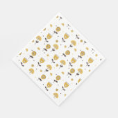 Mid Century Modern Geel Bloempatroon Servet (Hoek)