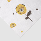 Mid Century Modern Geel Bloempatroon Tissuepapier (Detail)