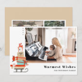 Mid-Century Modern, geïllustreerd met Kerstmis Feestdagenkaart (Voorkant / Achterkant)