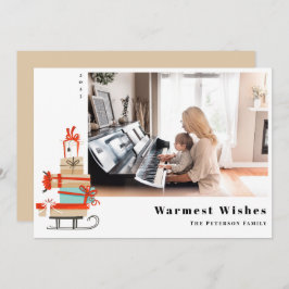 Mid-Century Modern, geïllustreerd met Kerstmis Feestdagenkaart