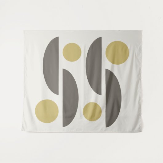 Mid Century Modern Geo Abstract 05 Wandkleed (Voorkant (horizontaal))