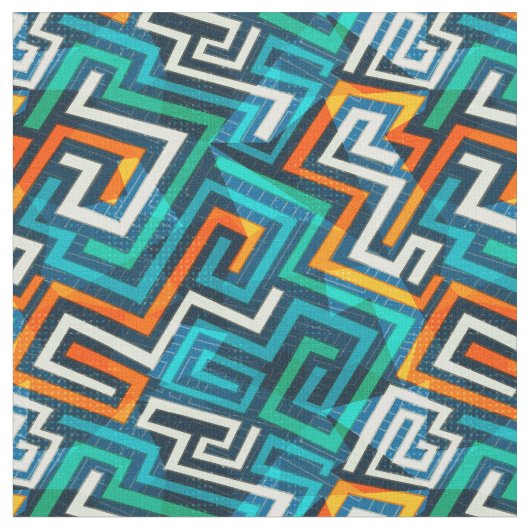 Mid Century Modern Geo Abstract Stof (Close Up)