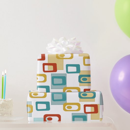 Mid Century Modern Geo Pod Patroon Cadeaupapier (Feestgeschenken)