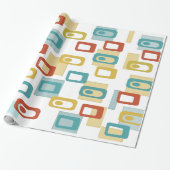 Mid Century Modern Geo Pod Patroon Cadeaupapier (Uitgerold)