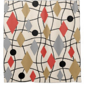 Mid Century Modern Geometric Abstract Douchegordijn (Voorkant)