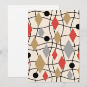 Mid Century Modern Geometric Abstract Feestdagenkaart (Voorkant / Achterkant)
