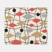 Mid Century Modern Geometric Abstract Fleece Deken (Voorkant (Horizontaal))