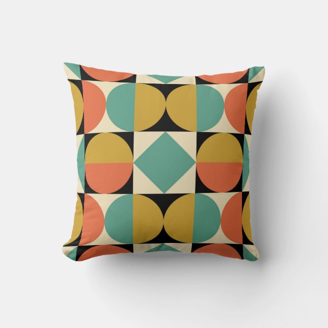 Mid Century Modern Geometric Abstract Kussen (Voorkant)