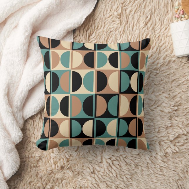 Mid Century Modern Geometric Abstract Pattern Kussen (Deken)