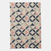 Mid Century Modern Geometric Abstract Pattern Theedoek (Verticaal)