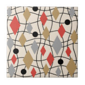 Mid Century Modern Geometric Abstract Tegeltje (Voorkant)