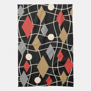 Mid Century Modern Geometric Abstract Theedoek