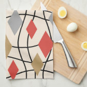 Mid Century Modern Geometric Abstract Theedoek (Quarter Fold)