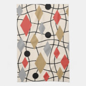 Mid Century Modern Geometric Abstract Theedoek (Verticaal)