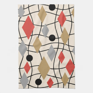 Mid Century Modern Geometric Abstract Theedoek