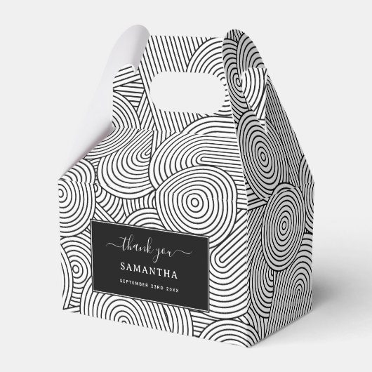 Mid Century Modern Geometric Arch Black White Bedankdoosjes (Voorkant Zijde)
